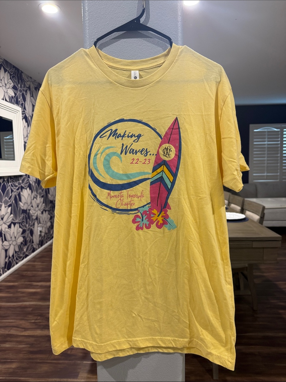 Next Level Apparel Yellow 'Making Waves' Surf NCL Graphic Tee